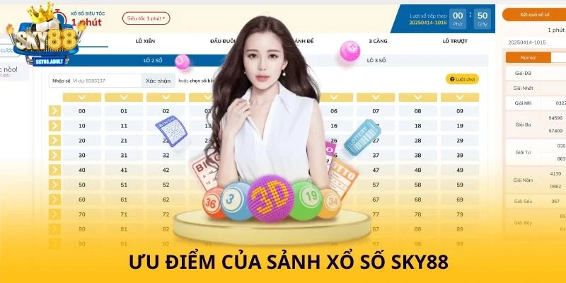 Ưu điểm của sảnh xổ số SKY88